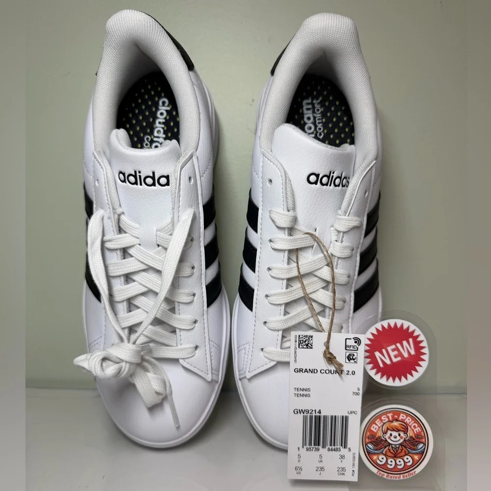adidas - Size 6.5 - Women's Shoes Grand Court 2.0 Sneakers GW9214 - New - Picture 6 of 8